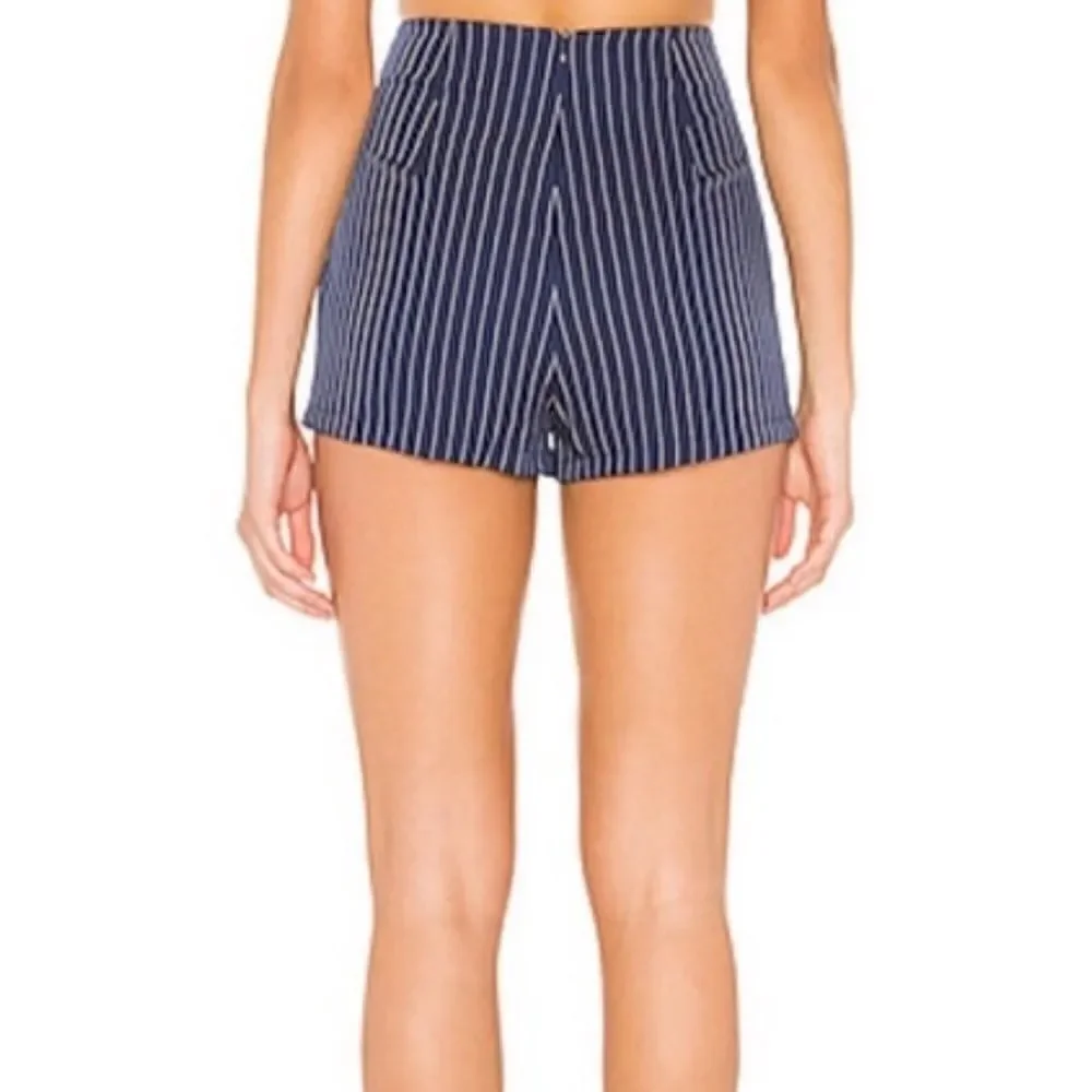 3/$25 SUPERDOWN High Waist Striped Navy Blue Shorts.Size S